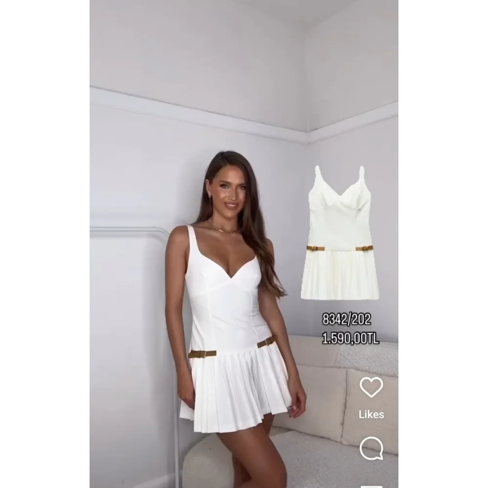 Zara Pleated  Dress White Size S and L